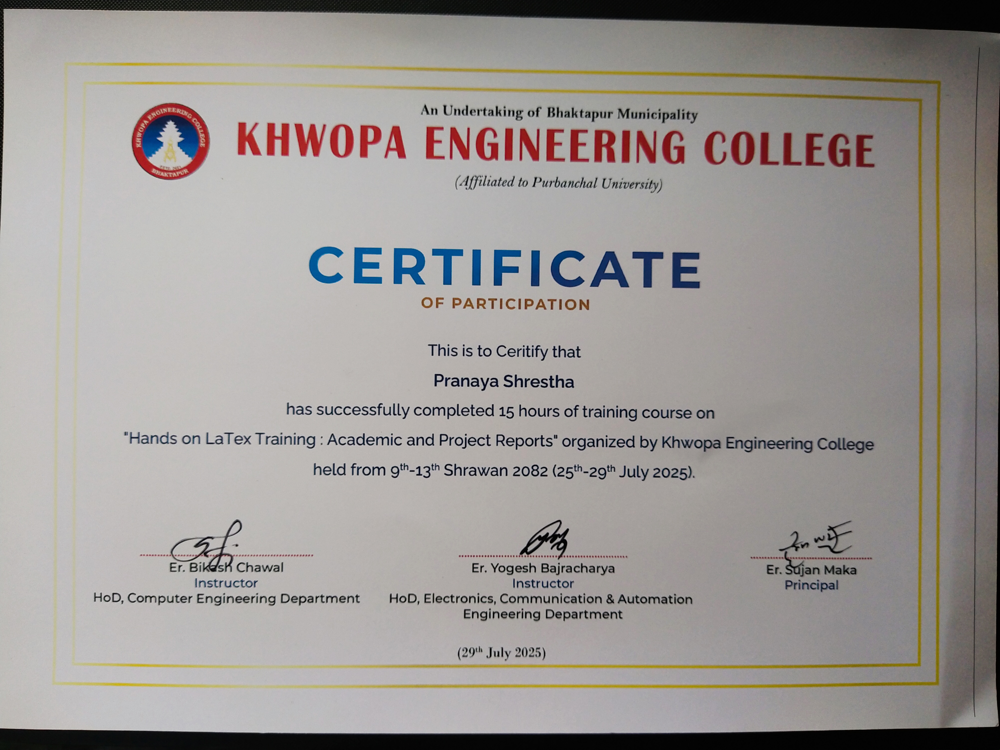 Certificate 1